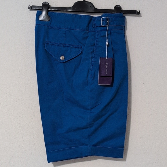 Ralph Lauren Blue Flat Front Tailored Chino Shorts.